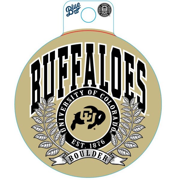 Buffaloes University of Colorado Boulder sticker with CU Buffaloes logo and laurel leaf design